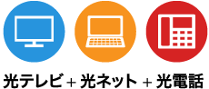 光テレビ+光ネット+光電話