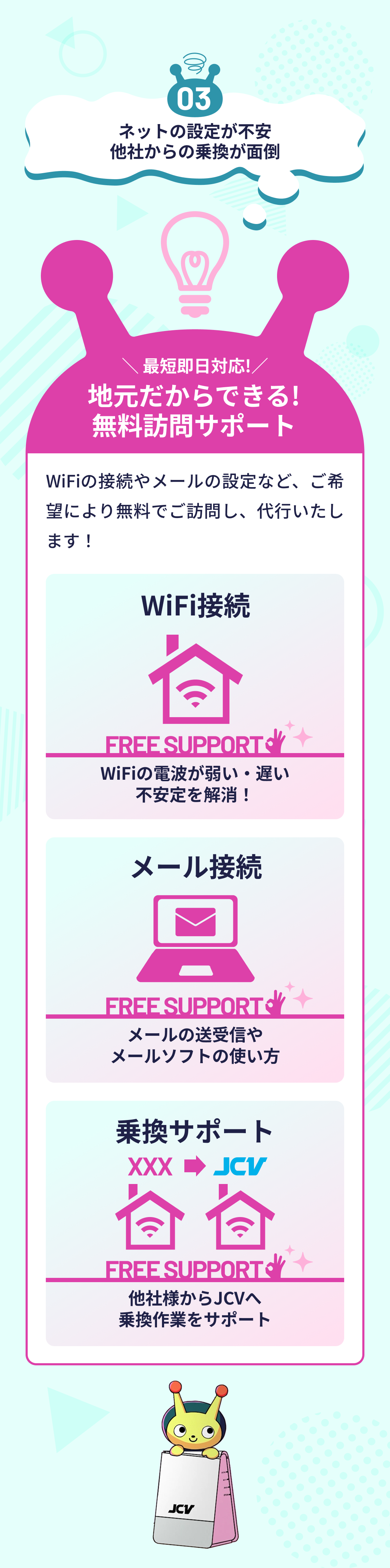  最短即日対応！地元だからできる無料訪問サポート