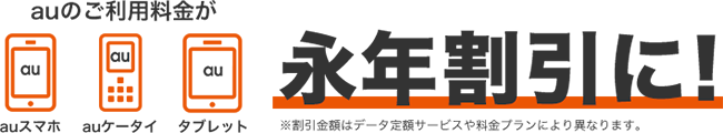 auのご利用料金が永年割引に